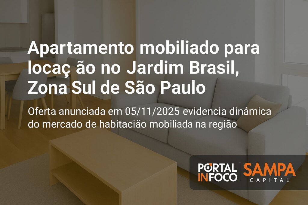 Apartamento mobiliado para locação no Jardim Brasil, Zona Sul de São Paulo
