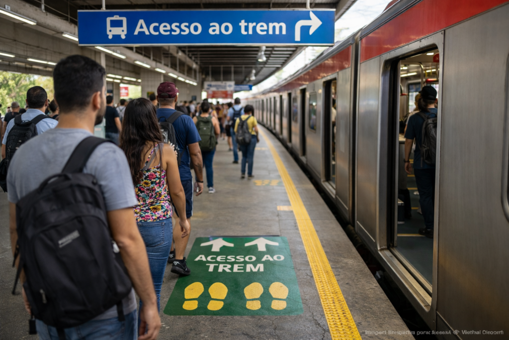 Passageiros da Linha 7-Rubi passam a embarcar pelo lado esquerdo em estações de SP
